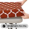 imageSmiry Rectangle Picnic Table Cover Waterproof Elastic Fitted Camping Tablecloths for 6 Foot Tables Wipeable Flannel Backed Vinyl Tablecloth Protector for Indoor Outdoor Blue 30x72 InchesRust