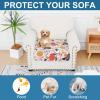 imageSmiry Printed Couch Cushion Covers Stretch Soft Couch Covers for Sofa Washable NonSlip Sofa Slipcover Furniture Protector for Indoor and Outdoor 3 Pack BeigeOrange