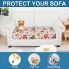 imageSmiry Printed Couch Cushion Covers Stretch Soft Couch Covers for Sofa Washable NonSlip Sofa Slipcover Furniture Protector for Indoor and Outdoor 3 Pack BeigeOrange