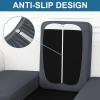 imageSmiry Printed Couch Cushion Covers Stretch Soft Couch Covers for Sofa Washable NonSlip Sofa Slipcover Furniture Protector for Indoor and Outdoor 3 Pack BeigeDark Grey