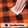imageSmiry Rectangle Picnic Table Cloth Elastic Waterproof Fitted Vinyl Tablecloth for 6 FT Tables Flannel Backed Buffalo Plaid Table Covers for Dining Camping Outdoor Black and White 30quot x 72quotOrange and Black