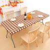 imageSmiry Rectangle Picnic Table Cloth Elastic Waterproof Fitted Vinyl Tablecloth for 6 FT Tables Flannel Backed Buffalo Plaid Table Covers for Dining Camping Outdoor Black and White 30quot x 72quotRust and White