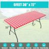 imageSmiry Rectangle Picnic Table Cloth Elastic Waterproof Fitted Vinyl Tablecloth for 6 FT Tables Flannel Backed Buffalo Plaid Table Covers for Dining Camping Outdoor Black and White 30quot x 72quotRed and White