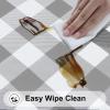imageSmiry Rectangle Picnic Table Cloth Elastic Waterproof Fitted Vinyl Tablecloth for 6 FT Tables Flannel Backed Buffalo Plaid Table Covers for Dining Camping Outdoor Black and White 30quot x 72quotGrey and White
