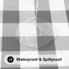imageSmiry Rectangle Picnic Table Cloth Elastic Waterproof Fitted Vinyl Tablecloth for 6 FT Tables Flannel Backed Buffalo Plaid Table Covers for Dining Camping Outdoor Black and White 30quot x 72quotGrey and White