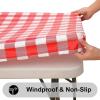imageSmiry Rectangle Picnic Table Cloth Elastic Waterproof Fitted Vinyl Tablecloth for 6 FT Tables Flannel Backed Buffalo Plaid Table Covers for Dining Camping Outdoor Black and White 30quot x 72quotRed and White