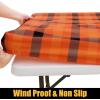 imageSmiry Rectangle Picnic Table Cloth Elastic Waterproof Fitted Vinyl Tablecloth for 6 FT Tables Flannel Backed Buffalo Plaid Table Covers for Dining Camping Outdoor Black and White 30quot x 72quotOrange and Yellow