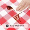 imageSmiry Rectangle Picnic Table Cloth Elastic Waterproof Fitted Vinyl Tablecloth for 6 FT Tables Flannel Backed Buffalo Plaid Table Covers for Dining Camping Outdoor Black and White 30quot x 72quotRed and White