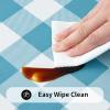 imageSmiry Rectangle Picnic Table Cloth Elastic Waterproof Fitted Vinyl Tablecloth for 6 FT Tables Flannel Backed Buffalo Plaid Table Covers for Dining Camping Outdoor Black and White 30quot x 72quotAqua and White