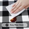 imageSmiry Rectangle Picnic Table Cloth Elastic Waterproof Fitted Vinyl Tablecloth for 6 FT Tables Flannel Backed Buffalo Plaid Table Covers for Dining Camping Outdoor Black and White 30quot x 72quotBlack and White