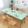 imageSmiry Rectangle Picnic Table Cloth Elastic Waterproof Fitted Vinyl Tablecloth for 6 FT Tables Flannel Backed Buffalo Plaid Table Covers for Dining Camping Outdoor Black and White 30quot x 72quotSage Green and White