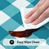 imageSmiry Rectangle Picnic Table Cloth Elastic Waterproof Fitted Vinyl Tablecloth for 6 FT Tables Flannel Backed Buffalo Plaid Table Covers for Dining Camping Outdoor Black and White 30quot x 72quotTurquoise and White