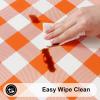 imageSmiry Rectangle Picnic Table Cloth Elastic Waterproof Fitted Vinyl Tablecloth for 6 FT Tables Flannel Backed Buffalo Plaid Table Covers for Dining Camping Outdoor Black and White 30quot x 72quotOrange and White