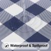 imageSmiry Rectangle Picnic Table Cloth Elastic Waterproof Fitted Vinyl Tablecloth for 6 FT Tables Flannel Backed Buffalo Plaid Table Covers for Dining Camping Outdoor Black and White 30quot x 72quotNavy and White