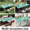 imageSmiry Rectangle Picnic Table Cloth Elastic Waterproof Fitted Vinyl Tablecloth for 6 FT Tables Flannel Backed Buffalo Plaid Table Covers for Dining Camping Outdoor Black and White 30quot x 72quotGreen and White