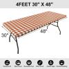 imageSmiry Rectangle Picnic Table Cloth Elastic Waterproof Fitted Vinyl Tablecloth for 6 FT Tables Flannel Backed Buffalo Plaid Table Covers for Dining Camping Outdoor Black and White 30quot x 72quotRust and White