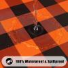 imageSmiry Rectangle Picnic Table Cloth Elastic Waterproof Fitted Vinyl Tablecloth for 6 FT Tables Flannel Backed Buffalo Plaid Table Covers for Dining Camping Outdoor Black and White 30quot x 72quotOrange and Black