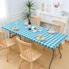 imageSmiry Rectangle Picnic Table Cloth Elastic Waterproof Fitted Vinyl Tablecloth for 6 FT Tables Flannel Backed Buffalo Plaid Table Covers for Dining Camping Outdoor Black and White 30quot x 72quotTurquoise and White