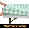 imageSmiry Rectangle Picnic Table Cloth Elastic Waterproof Fitted Vinyl Tablecloth for 6 FT Tables Flannel Backed Buffalo Plaid Table Covers for Dining Camping Outdoor Black and White 30quot x 72quotSage Green and White