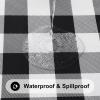 imageSmiry Rectangle Picnic Table Cloth Elastic Waterproof Fitted Vinyl Tablecloth for 6 FT Tables Flannel Backed Buffalo Plaid Table Covers for Dining Camping Outdoor Black and White 30quot x 72quotBlack and White