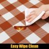 imageSmiry Rectangle Picnic Table Cloth Elastic Waterproof Fitted Vinyl Tablecloth for 6 FT Tables Flannel Backed Buffalo Plaid Table Covers for Dining Camping Outdoor Black and White 30quot x 72quotRust and White