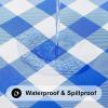 imageSmiry Rectangle Picnic Table Cloth Elastic Waterproof Fitted Vinyl Tablecloth for 6 FT Tables Flannel Backed Buffalo Plaid Table Covers for Dining Camping Outdoor Black and White 30quot x 72quotBlue and White