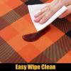 imageSmiry Rectangle Picnic Table Cloth Elastic Waterproof Fitted Vinyl Tablecloth for 6 FT Tables Flannel Backed Buffalo Plaid Table Covers for Dining Camping Outdoor Black and White 30quot x 72quotOrange and Yellow