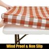 imageSmiry Rectangle Picnic Table Cloth Elastic Waterproof Fitted Vinyl Tablecloth for 6 FT Tables Flannel Backed Buffalo Plaid Table Covers for Dining Camping Outdoor Black and White 30quot x 72quotRust and White