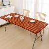 imageSmiry Rectangle Picnic Table Cloth Elastic Waterproof Fitted Vinyl Tablecloth for 6 FT Tables Flannel Backed Buffalo Plaid Table Covers for Dining Camping Outdoor Black and White 30quot x 72quotOrange and Black