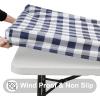 imageSmiry Rectangle Picnic Table Cloth Elastic Waterproof Fitted Vinyl Tablecloth for 6 FT Tables Flannel Backed Buffalo Plaid Table Covers for Dining Camping Outdoor Black and White 30quot x 72quotNavy and White