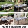 imageSmiry Rectangle Picnic Table Cloth Elastic Waterproof Fitted Vinyl Tablecloth for 6 FT Tables Flannel Backed Buffalo Plaid Table Covers for Dining Camping Outdoor Black and White 30quot x 72quotNavy and White