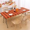 imageSmiry Rectangle Picnic Table Cloth Elastic Waterproof Fitted Vinyl Tablecloth for 6 FT Tables Flannel Backed Buffalo Plaid Table Covers for Dining Camping Outdoor Black and White 30quot x 72quotOrange and Yellow