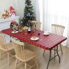 imageSmiry Rectangle Picnic Table Cloth Elastic Waterproof Fitted Vinyl Tablecloth for 6 FT Tables Flannel Backed Buffalo Plaid Table Covers for Dining Camping Outdoor Black and White 30quot x 72quotRed and Black