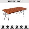 imageSmiry Rectangle Picnic Table Cloth Elastic Waterproof Fitted Vinyl Tablecloth for 6 FT Tables Flannel Backed Buffalo Plaid Table Covers for Dining Camping Outdoor Black and White 30quot x 72quotOrange and Black
