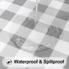 imageSmiry Rectangle Picnic Table Cloth Elastic Waterproof Fitted Vinyl Tablecloth for 6 FT Tables Flannel Backed Buffalo Plaid Table Covers for Dining Camping Outdoor Black and White 30quot x 72quotGrey and White