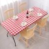 imageSmiry Rectangle Picnic Table Cloth Elastic Waterproof Fitted Vinyl Tablecloth for 6 FT Tables Flannel Backed Buffalo Plaid Table Covers for Dining Camping Outdoor Black and White 30quot x 72quotRed and White