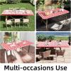 imageSmiry Rectangle Picnic Table Cloth Elastic Waterproof Fitted Vinyl Tablecloth for 6 FT Tables Flannel Backed Buffalo Plaid Table Covers for Dining Camping Outdoor Black and White 30quot x 72quotRed and White