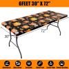 imageSmiry Rectangle Picnic Table Cloth Waterproof Elastic Fitted Outdoor Tablecloths for 6 Foot Tables Wipeable Flannel Backed Vinyl Table Cover for Camping Dining and Indoor 30quotx72quot GreyBlack  Yellow