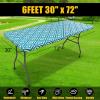 imageSmiry Rectangle Picnic Table Cloth Waterproof Elastic Fitted Outdoor Tablecloths for 6 Foot Tables Wipeable Flannel Backed Vinyl Table Cover for Camping Dining and Indoor 30quotx72quot GreyTeal