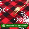 imageSmiry Rectangle Picnic Table Cloth Waterproof Elastic Fitted Outdoor Tablecloths for 6 Foot Tables Wipeable Flannel Backed Vinyl Table Cover for Camping Dining and Indoor 30quotx72quot GreyBlack  Red