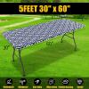 imageSmiry Rectangle Picnic Table Cloth Waterproof Elastic Fitted Outdoor Tablecloths for 6 Foot Tables Wipeable Flannel Backed Vinyl Table Cover for Camping Dining and Indoor 30quotx72quot GreyNavy