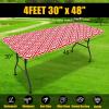 imageSmiry Rectangle Picnic Table Cloth Waterproof Elastic Fitted Outdoor Tablecloths for 6 Foot Tables Wipeable Flannel Backed Vinyl Table Cover for Camping Dining and Indoor 30quotx72quot GreyRed