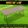 imageSmiry Rectangle Picnic Table Cloth Waterproof Elastic Fitted Outdoor Tablecloths for 6 Foot Tables Wipeable Flannel Backed Vinyl Table Cover for Camping Dining and Indoor 30quotx72quot GreyCoffee