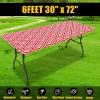 imageSmiry Rectangle Picnic Table Cloth Waterproof Elastic Fitted Outdoor Tablecloths for 6 Foot Tables Wipeable Flannel Backed Vinyl Table Cover for Camping Dining and Indoor 30quotx72quot GreyRed