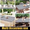 imageSmiry Rectangle Picnic Table Cloth Waterproof Elastic Fitted Outdoor Tablecloths for 6 Foot Tables Wipeable Flannel Backed Vinyl Table Cover for Camping Dining and Indoor 30quotx72quot GreyGrey