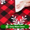 imageSmiry Rectangle Picnic Table Cloth Waterproof Elastic Fitted Outdoor Tablecloths for 6 Foot Tables Wipeable Flannel Backed Vinyl Table Cover for Camping Dining and Indoor 30quotx72quot GreyBlack  Red