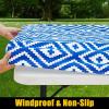 imageSmiry Rectangle Picnic Table Cloth Waterproof Elastic Fitted Outdoor Tablecloths for 6 Foot Tables Wipeable Flannel Backed Vinyl Table Cover for Camping Dining and Indoor 30quotx72quot GreyBlue