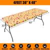imageSmiry Rectangle Picnic Table Cloth Waterproof Elastic Fitted Outdoor Tablecloths for 6 Foot Tables Wipeable Flannel Backed Vinyl Table Cover for Camping Dining and Indoor 30quotx72quot GreyRust