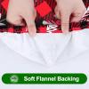 imageSmiry Rectangle Picnic Table Cloth Waterproof Elastic Fitted Outdoor Tablecloths for 6 Foot Tables Wipeable Flannel Backed Vinyl Table Cover for Camping Dining and Indoor 30quotx72quot GreyBlack  Red