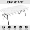 imageSmiry Rectangle Picnic Table Cloth Waterproof Elastic Fitted Outdoor Tablecloths for 6 Foot Tables Wipeable Flannel Backed Vinyl Table Cover for Camping Dining and Indoor 30quotx72quot GreyWhite